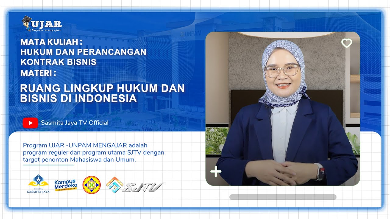 UJAR HUKUM DAN PERANCANGAN KONTRAK BISNIS PERTEMUAN 2 RUANG LINGKUP HUKUM DAN BISNIS DI INDONESIA