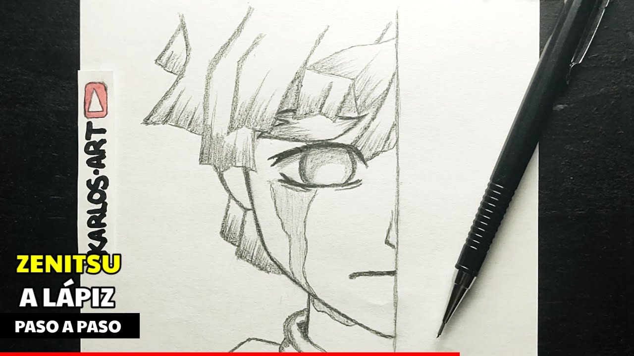 Como dibujar a Zenitsu fácil a ( Lápiz ) - Tutorial paso a paso - How to draw zenitsu
