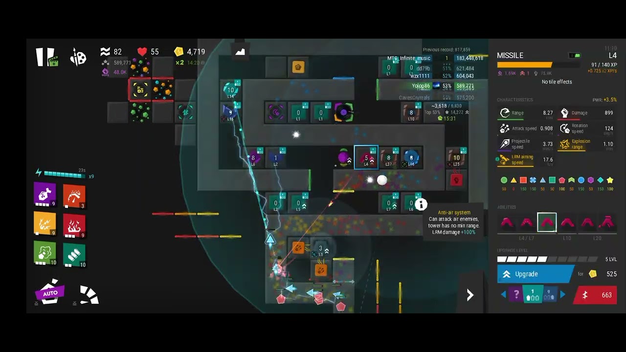Infinitode 2 | Level 5.b2 (endless, 3 stars)