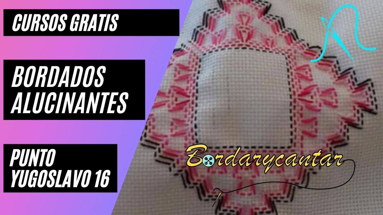 🌟 PUNTO YUGOSLAVO paso a paso 🧵✨ | Tutorial DIY de bordado FÁCIL y BONITO 🌟 (Patrón 016)