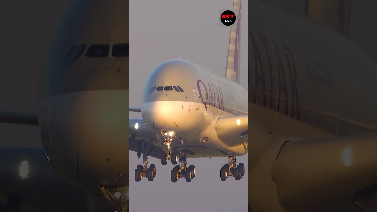 Qatar Airways Landing Closeup | FLY SKY