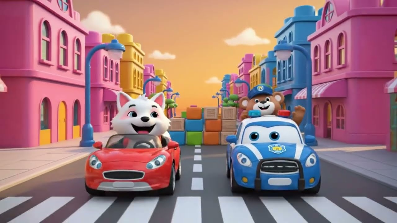 The Wheels on the Police Car | Kids Songs About Vehicles