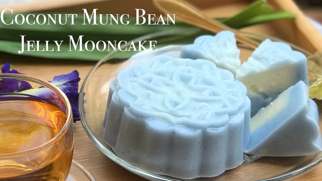 coconut mung bean jelly mooncake 绿豆燕菜月饼 | berbakes