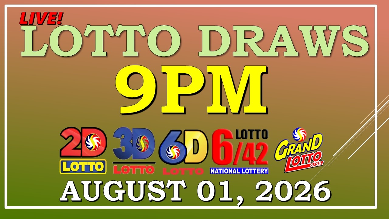 LOTTO RESULT 9PM DRAW ,  AUGUST 01, 2026@LottoResultTV15K