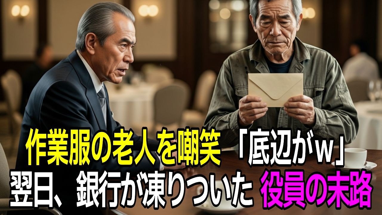同窓会で作業服の老人を見下した大手銀行役員。翌日、銀行全体が凍りついた衝撃の理由とは…