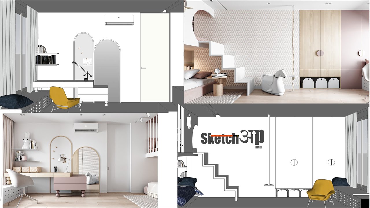 Sketchup Children Room Interior.