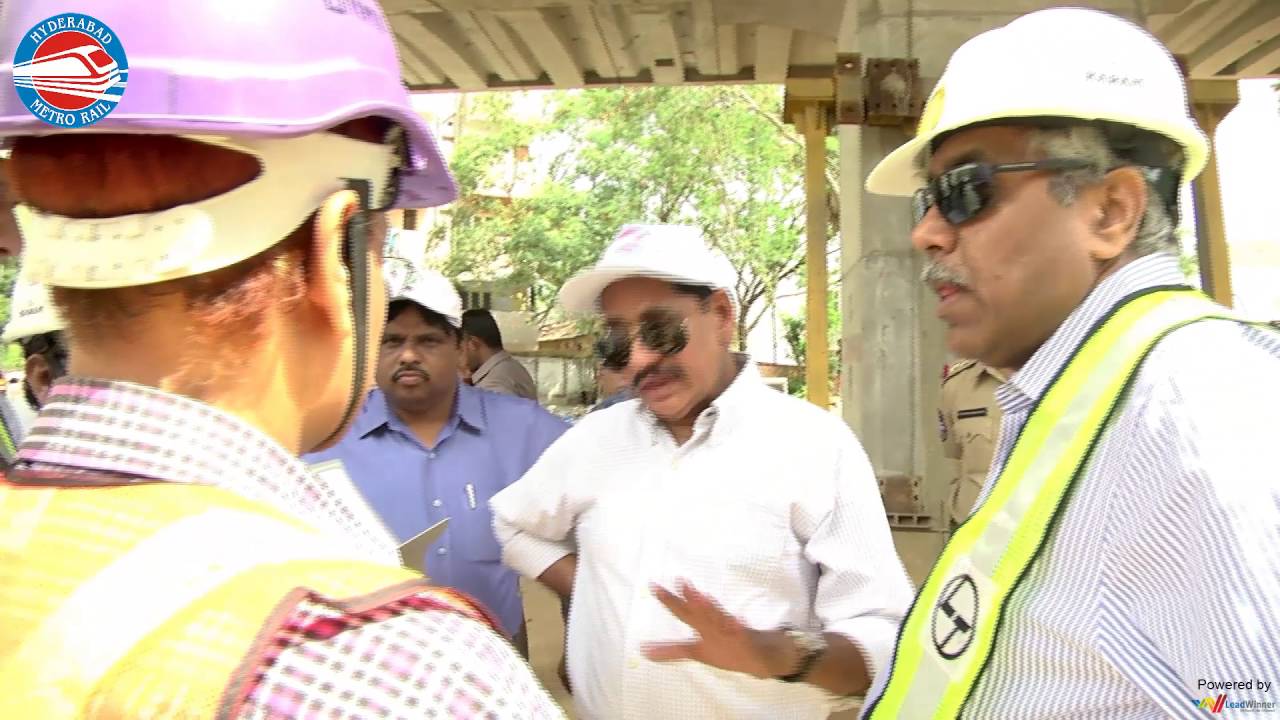 ' MD HMRL inspects Metro works from Begumpet to Hitec city (Corridor III)'