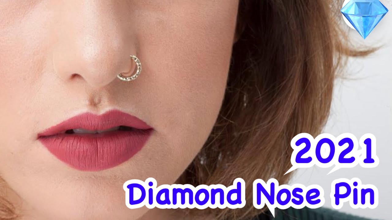Diamond Nose Pin Design 2021 with Price | Gold Nose Pin studded with Diamond |  Nose Piercing