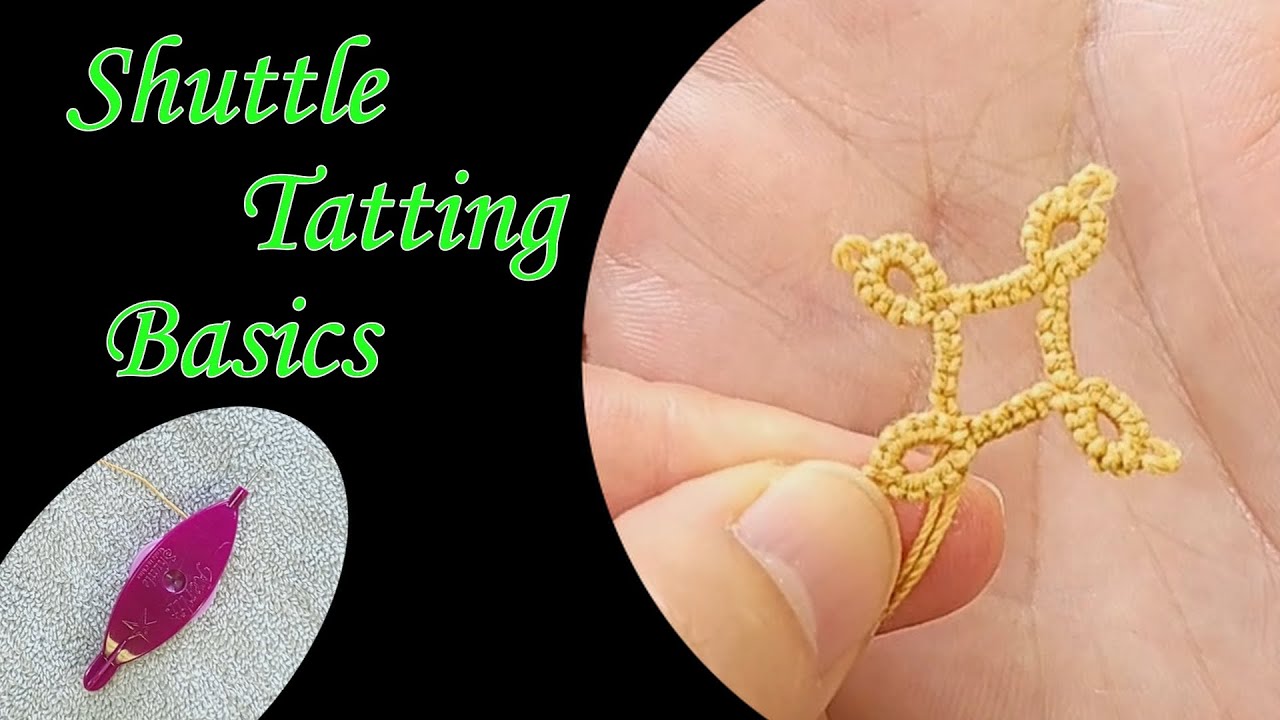 Shuttle Tatting Basics (slow motion) @Helen's Crafts