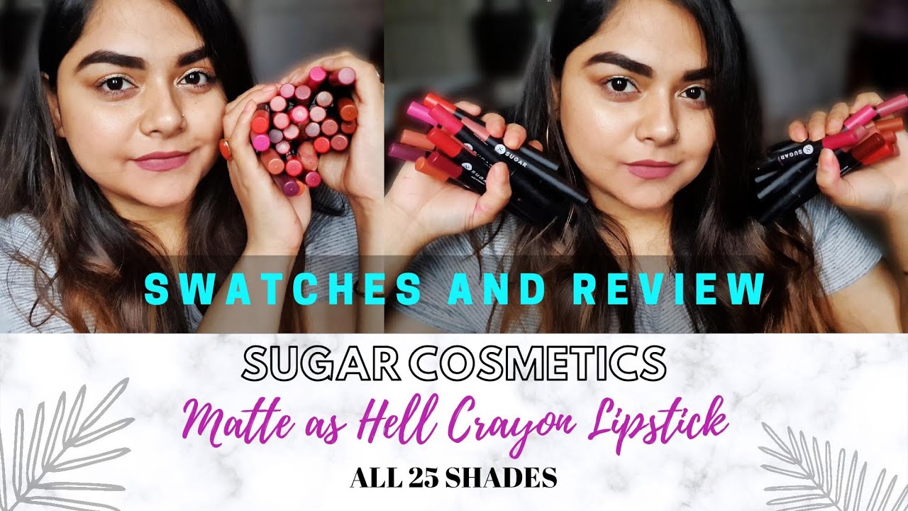 Sugar Cosmetics Matte as Hell Crayon Lipsticks Swatches and Review | All 25 Shades @SUGARCosmetics