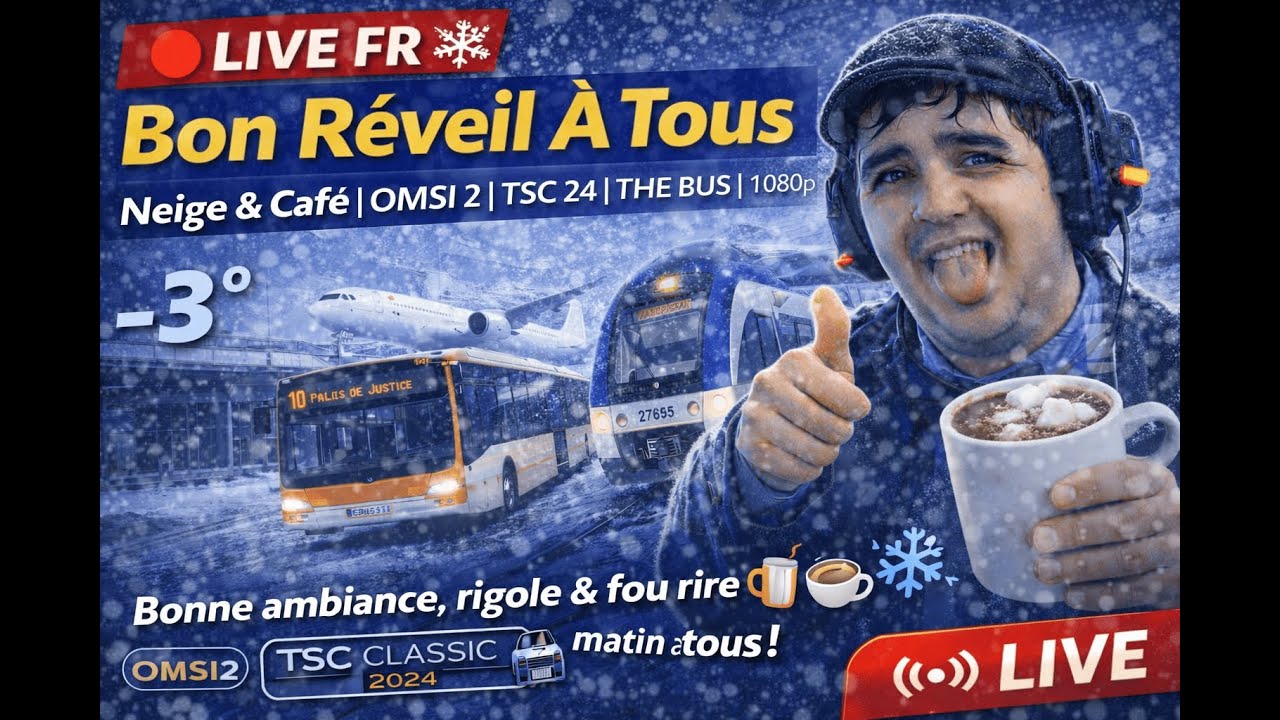 🔴 LIVE FR ❄️ | Bon Reveil A Tous | Neige & Café | Omsi 2  | TSC 24 | THE BUS | 1080p
