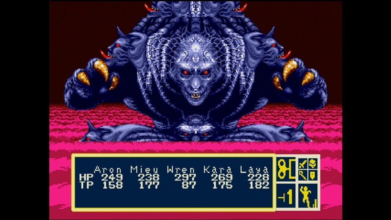 Phantasy Star III - Final Boss at Level  Cap (46/84) with Aron