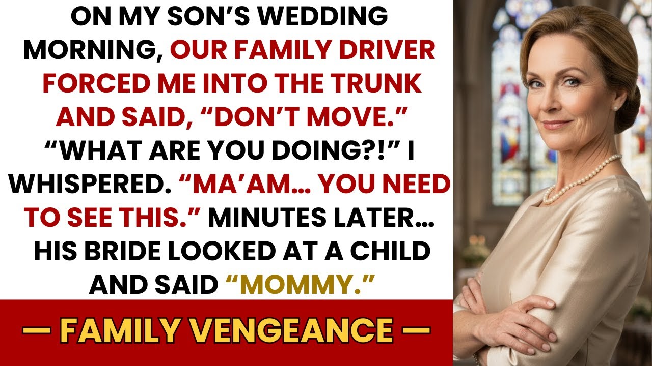 Family Driver Forced Me Into a Trunk Before My Son’s Wedding—His Bride Said “Mommy”
