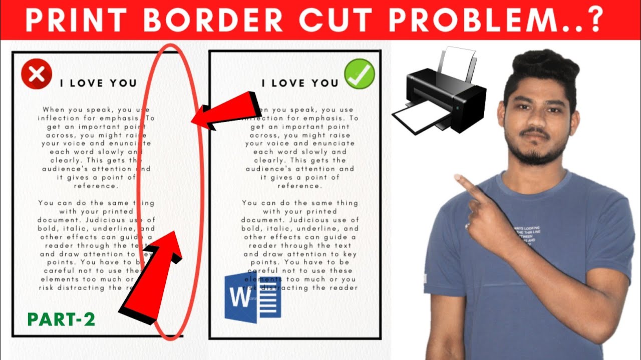 How to fix Ms-Word Page Border Not Printing Properly 2022 | Border Cut Problem | Ms word printing