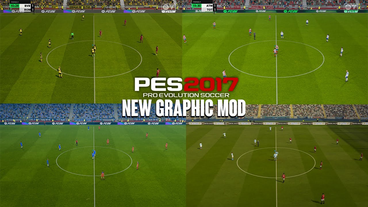 PES 2017 Graphics Mod 2026 совместим со всеми патчами