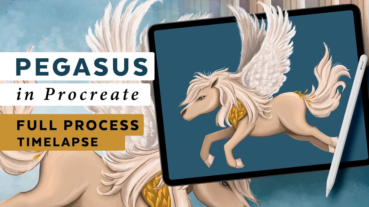 Drawing A Pegasus in Procreate Full Process Timelapse - Episode 12