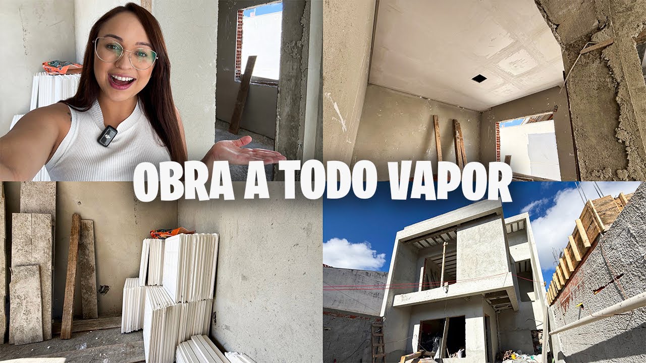 DIÁRIO DE OBRA #8: Começaram o teto de gesso | Reboco quase finalizado | a obra está a todo vapor ✨