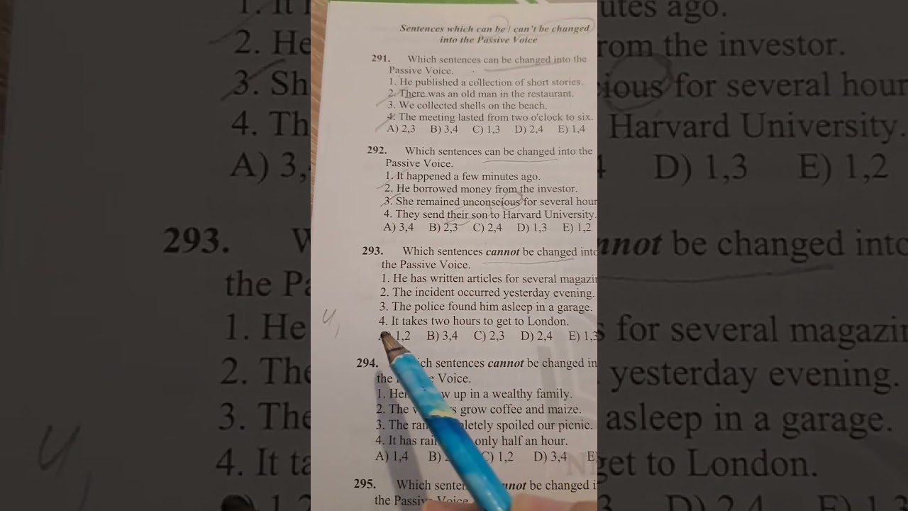 Hansı cümlə məchul növə çevrilə bilər ya bilməz?