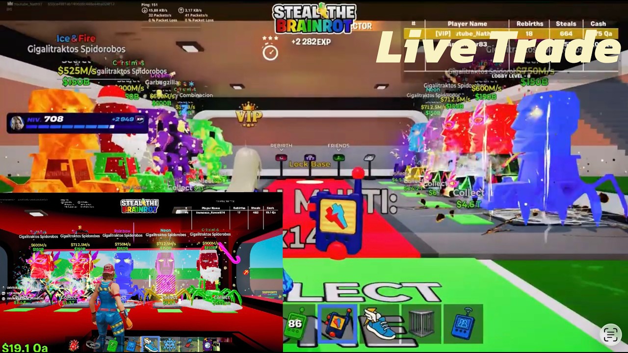 [Live Fornite FR] Steal the Brainrots Trade Full Legit👀+Pvp!🍀💯
