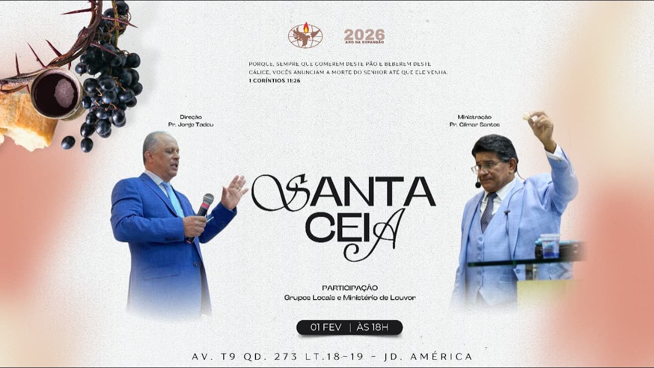 Culto de Santa Ceia | Pr. Gilmar Santos | VOCÊ FOI UNGIDO PARA SERVIR