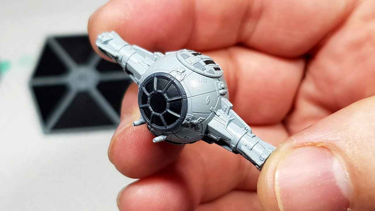 Сборка набора TIE Advanced и TIE Fighter от Bandai в масштабе 1/144