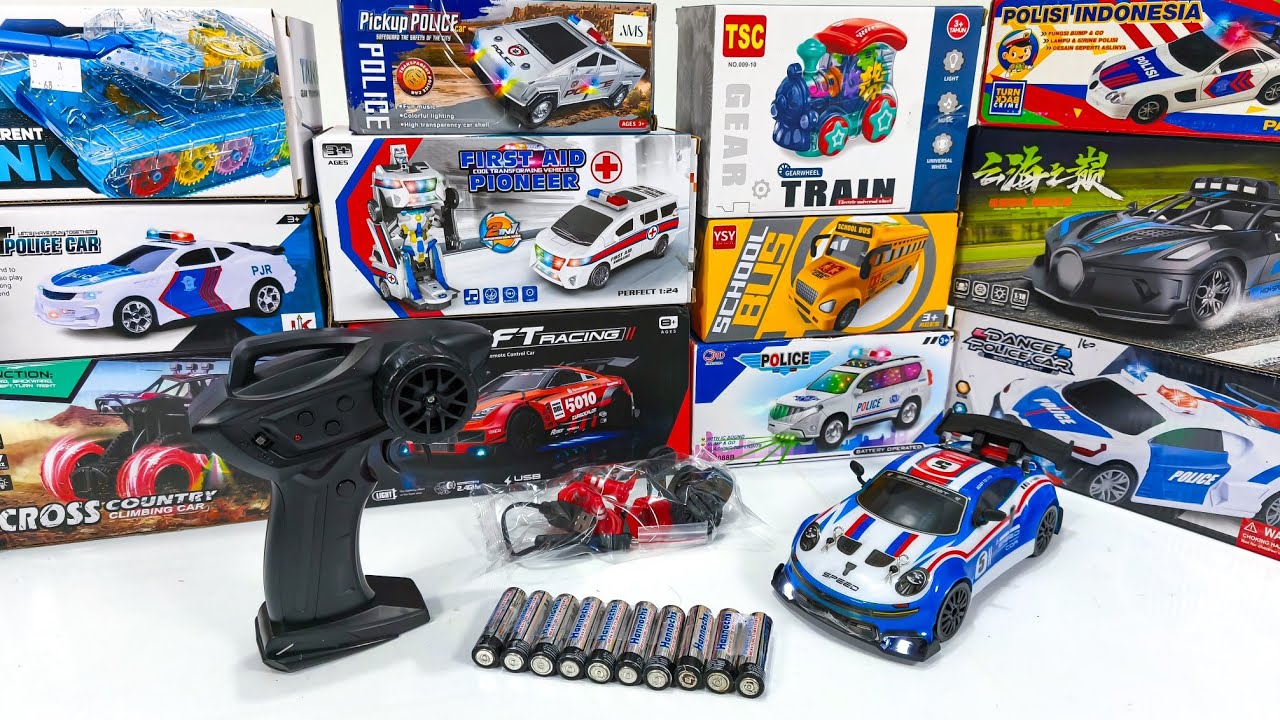 Unboxing Rc Drift Racing Car, Rc Cross country Car, Police City Swat, Gear Robot