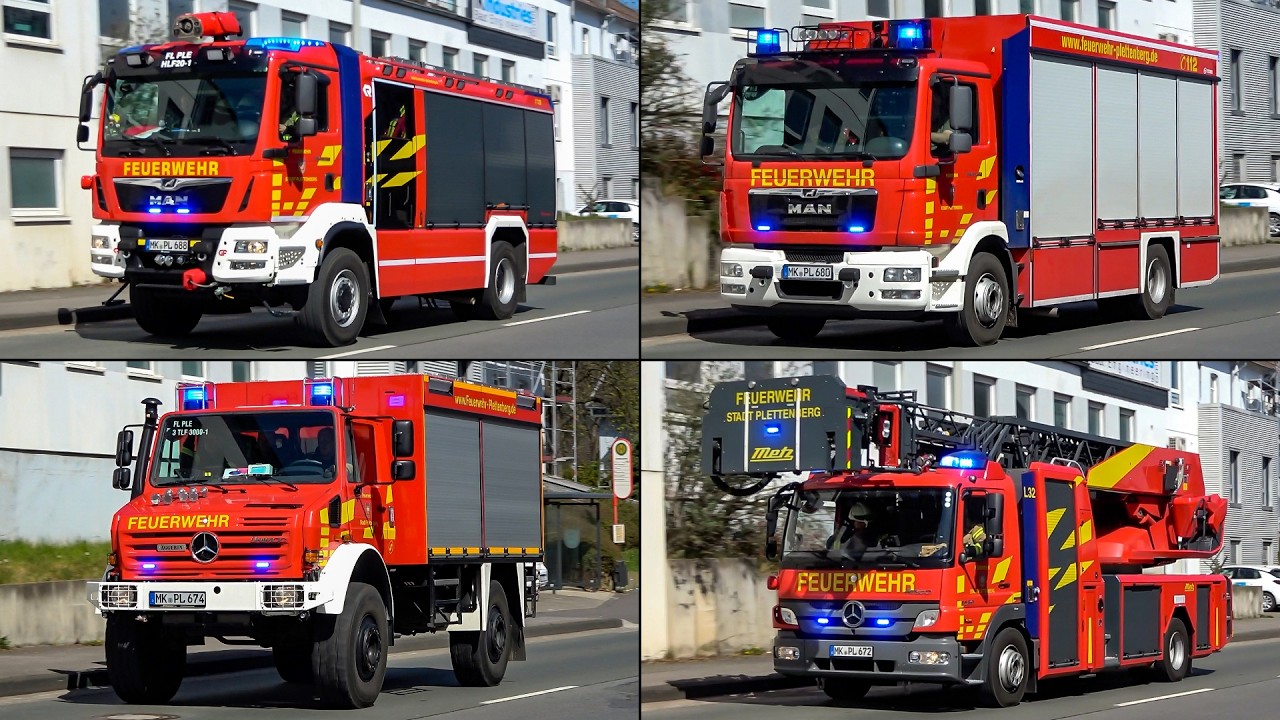 [VOLLALARM FEUERWEHR PLETTENBERG] - Einsatzfahrten der Hauptwache und der FF zum Gefahrguteinsatz!