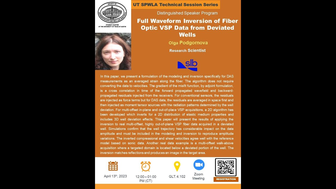 Full Waveform Inversion of Fiber Optic VSP Data from Deviated Wells - Olga Podgornova - Schlumberger