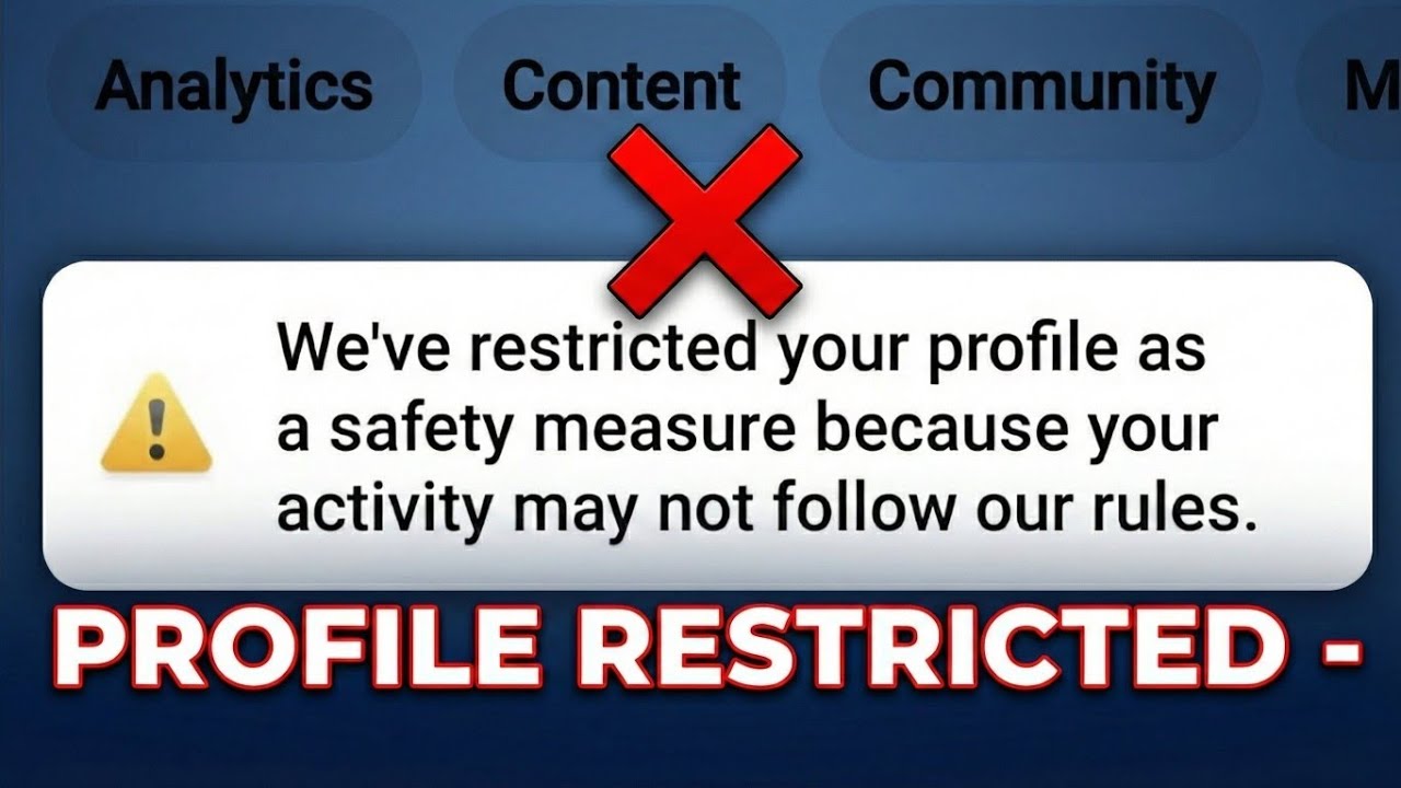 We've restricted your profile as a safety measure because your activity may not follow our rules