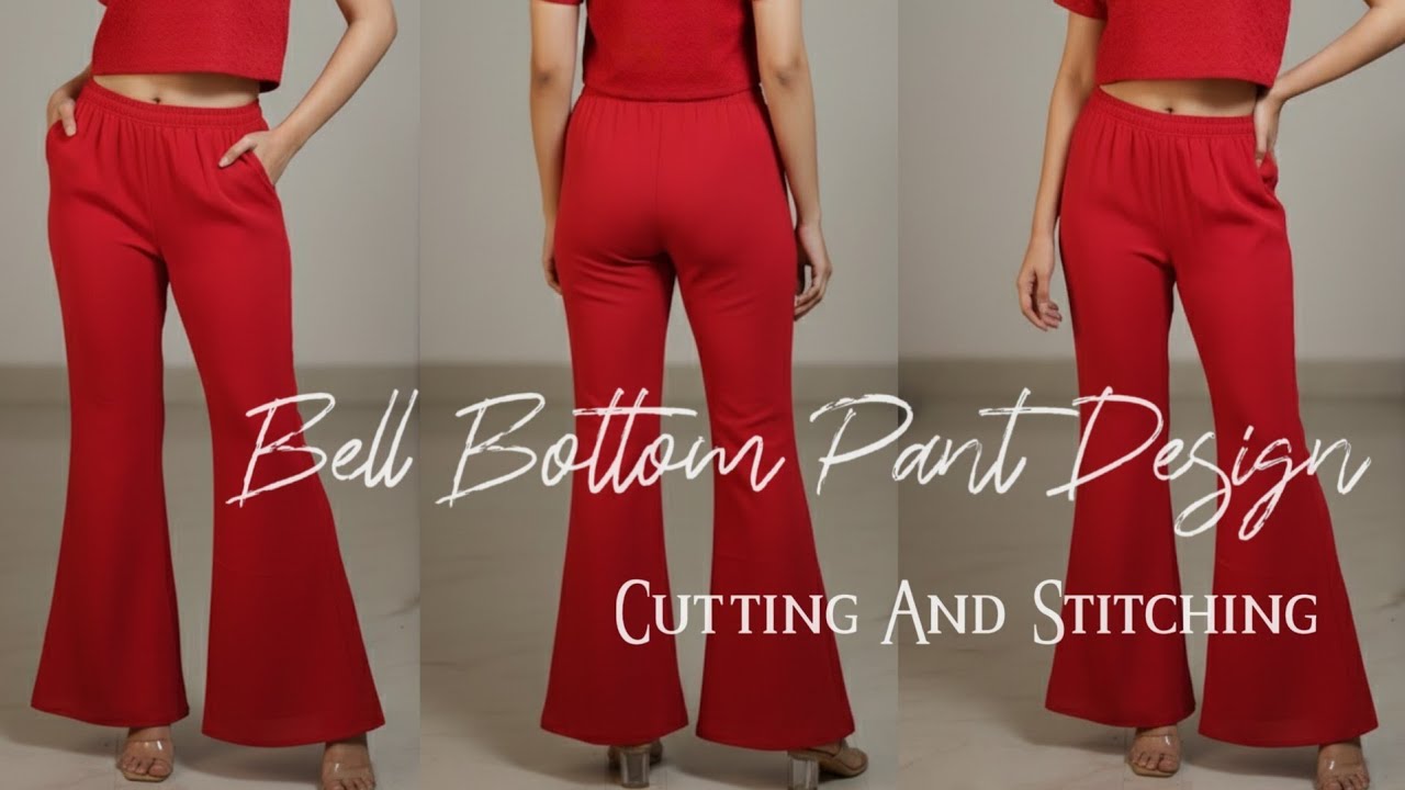 Viral❤️‍🔥Bell Bottom Pant Design Cutting & Stitching/Fish Cut Plazzo cutting/Full Flair pant Cutting