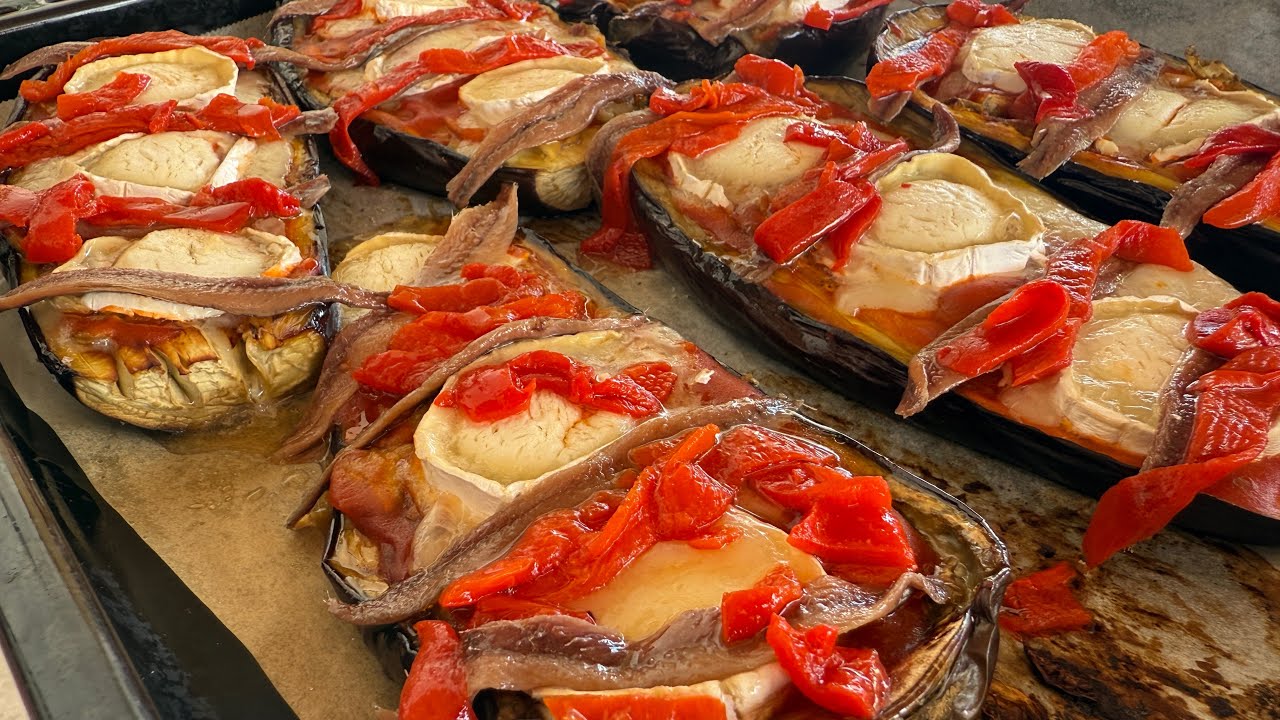 Berenjenas al horno con queso de cabra