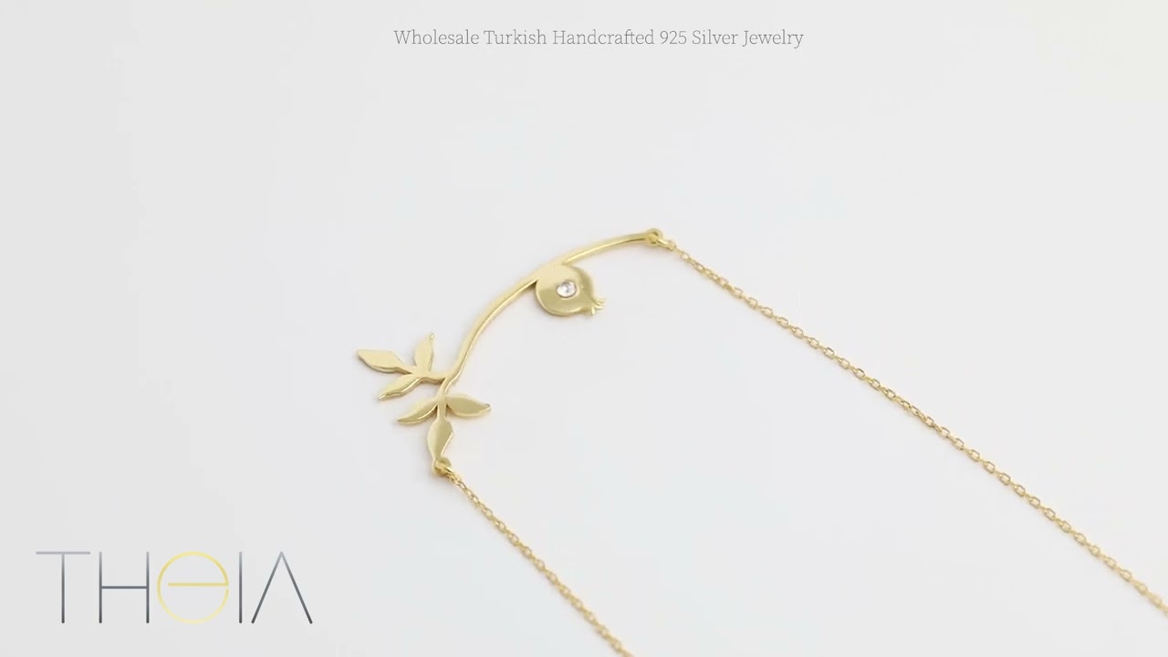 CZ Stone Pomegranate Branch 925 Necklace - NECK-1526