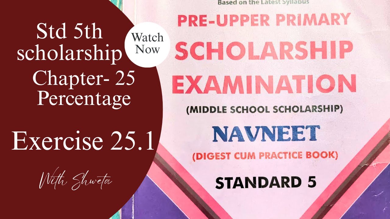 Scholarship, Class 5th, math's, Exercise 25.1, Chapter 25 - Percentage #scholarship #shishyavrutti