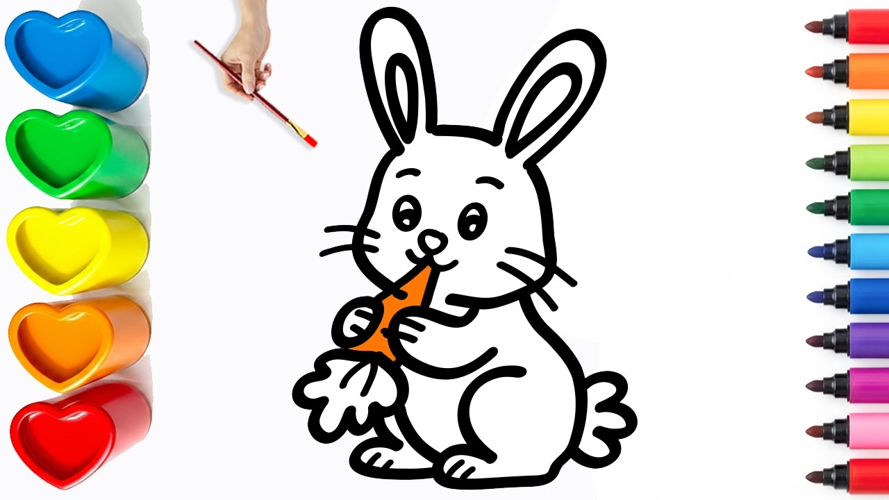 🐰🥕Drawing and Coloring a Cute Bunny | Easy Step By Step Tutorial #22