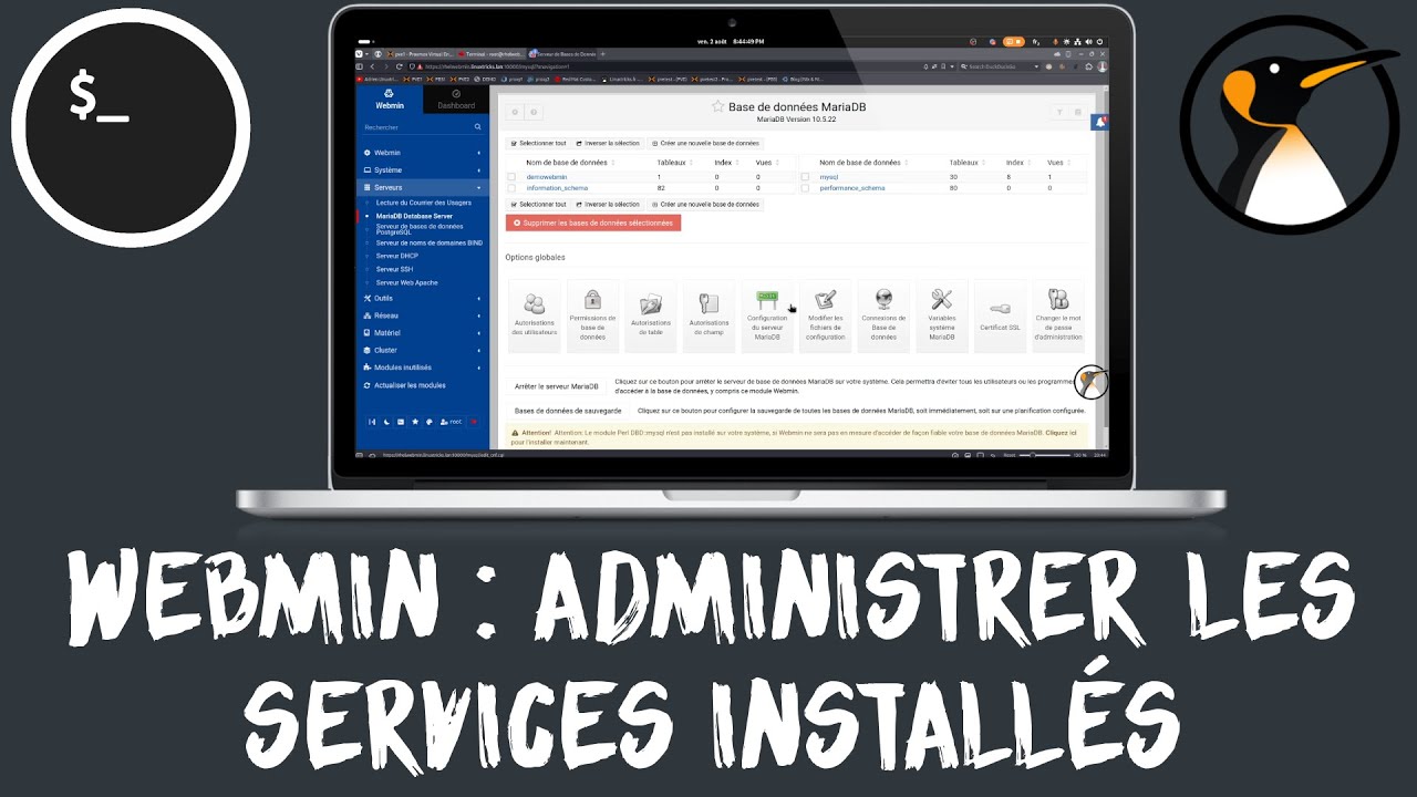 Webmin pour administrer facilement tous les services installés sur un serveur Linux !