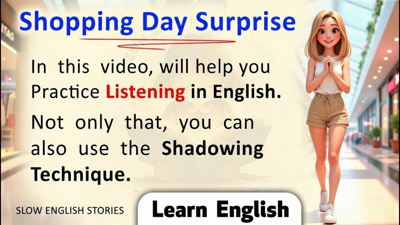 🛍️ Shopping Day Surprise: Learn English Through Storytelling | Shadowing Technique