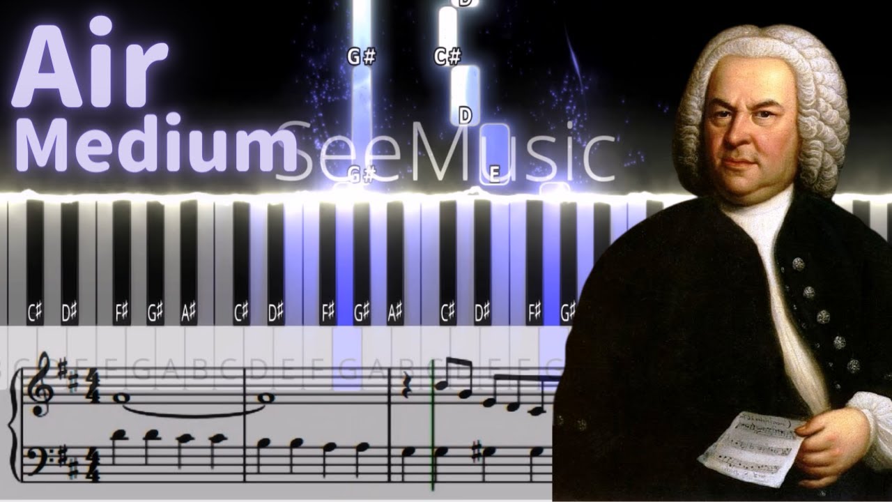 [Piano Tutorial] Air on the G string - Johann Sebastian Bach - Medium - [Sheet music]