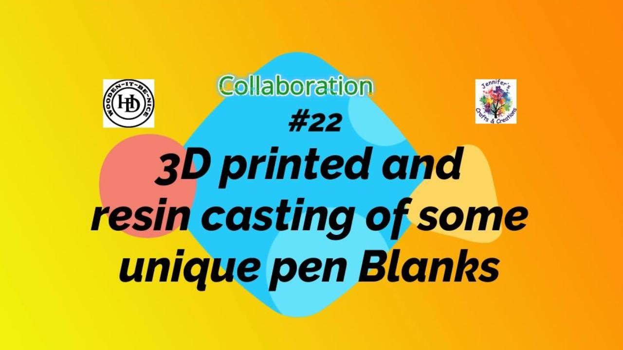 Custom 3D printed and resin pen blank a collaboration with Huw Davies