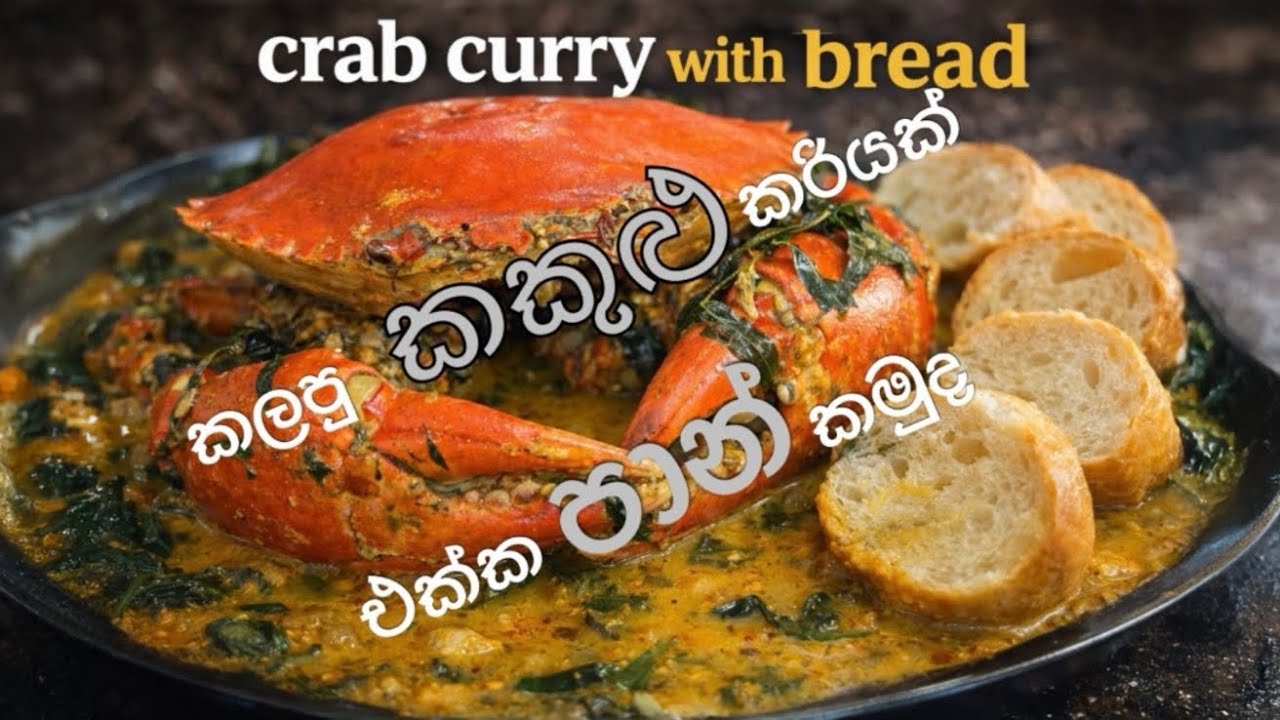 Crab curry with bread “කලපු කකුළු කරියක් එක්ක පාන් කමුද?#delicious #seafood #amazing #cooking