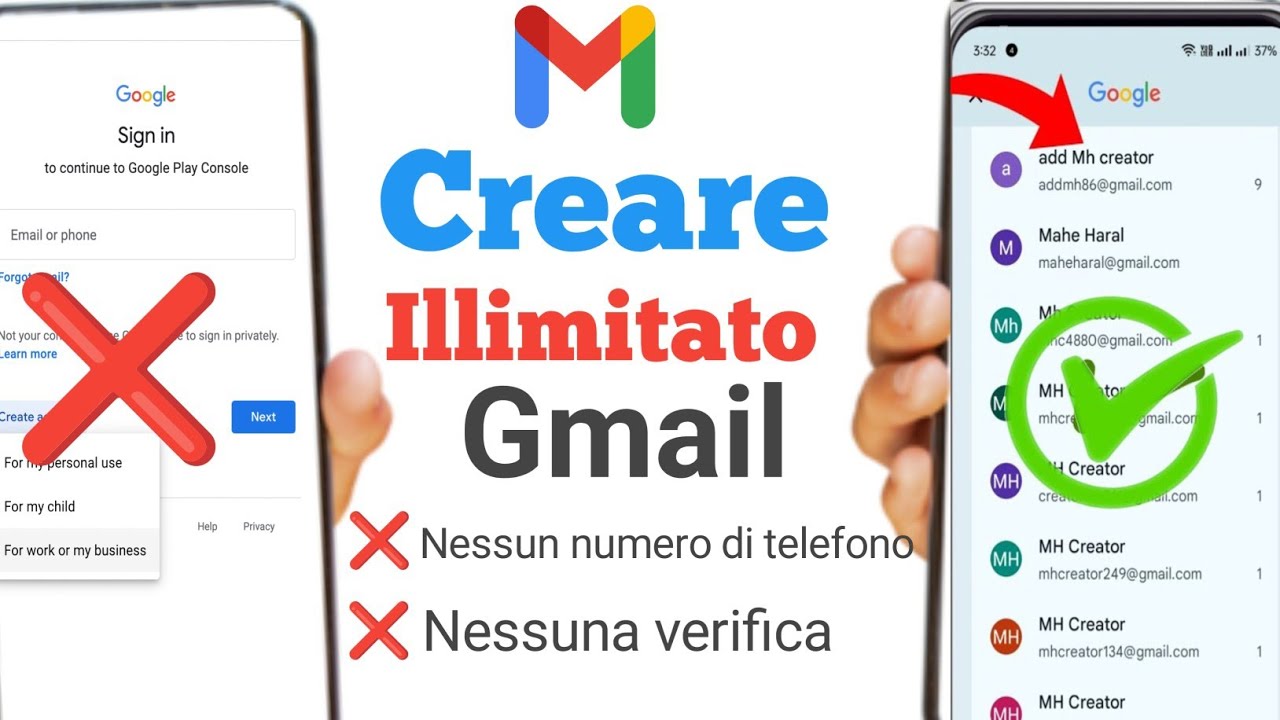 Come creare account Gmail illimitati senza numero di telefono (metodo aggiornato 2025). dimostrato