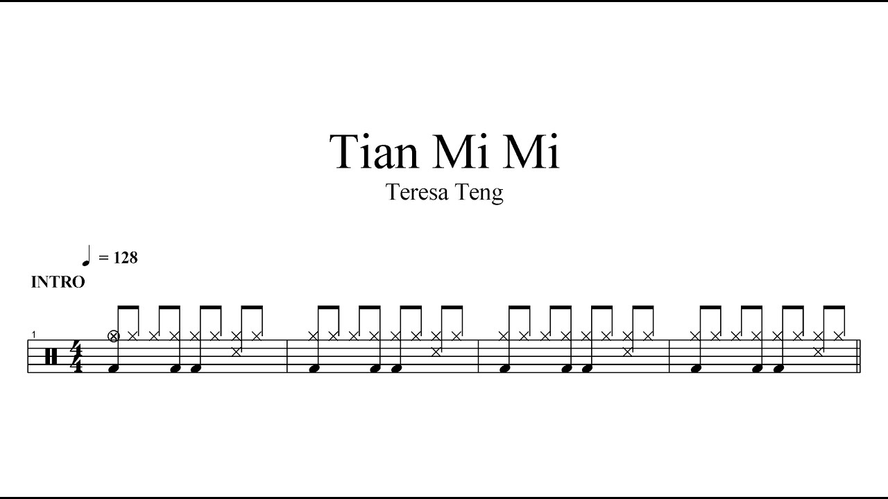 Teresa Teng-Tian Mi Mi | Drum Sheet Music 🥁🎵
