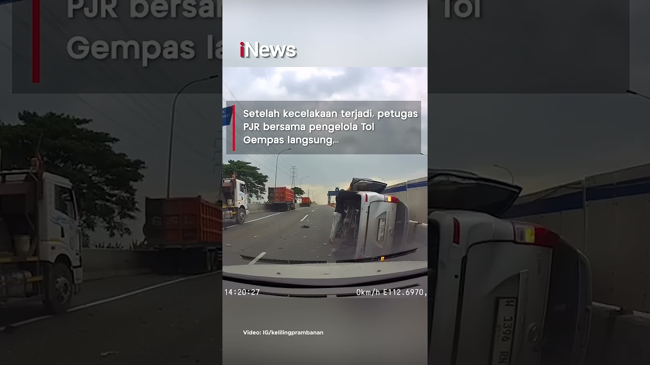 Mobil Hantam Truk Hingga Terpental di Jalan Tol, Diduga Pengemudi Mengantuk #TrijayaFM