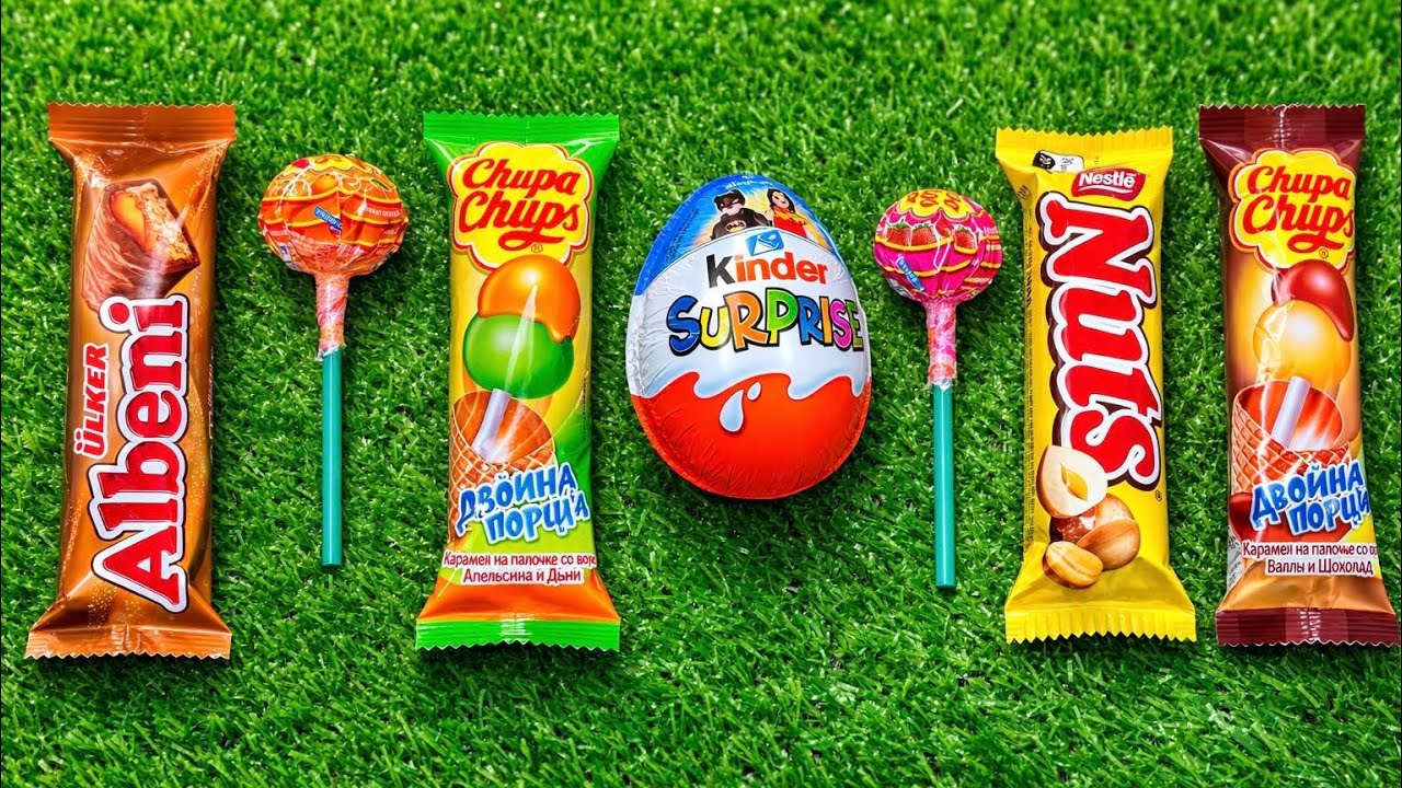 ASMR Most Popular Candys/ some lots of colorful rainbow lollipop candy / unpacking chocolate eat
