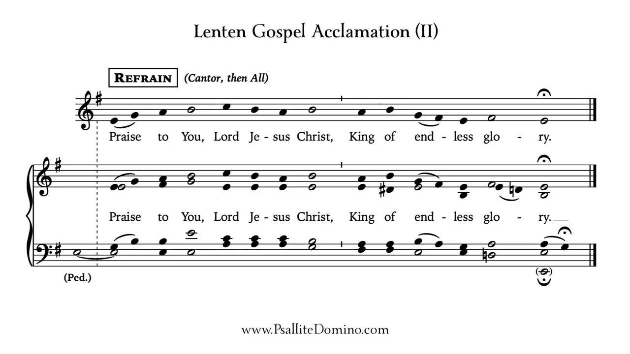 Lenten Gospel Acclamation II • TENOR