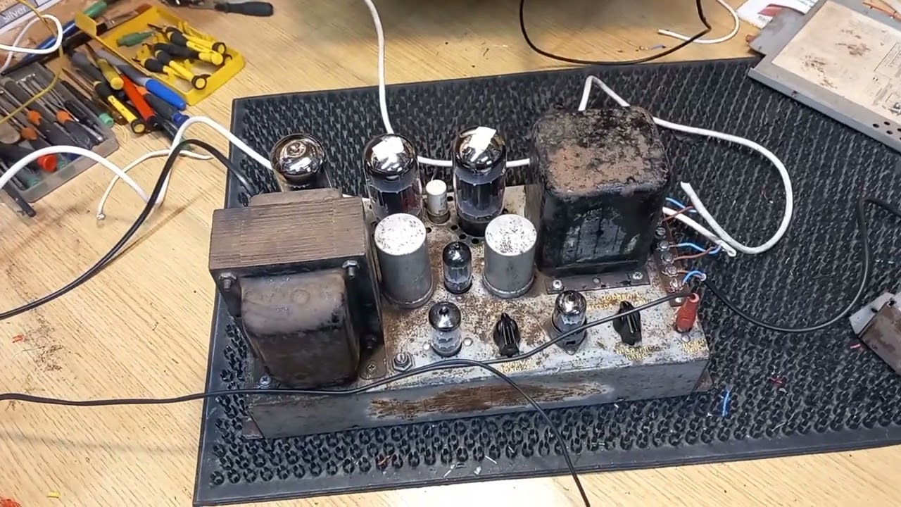 AMI  R145 amp on the bench after repairs..