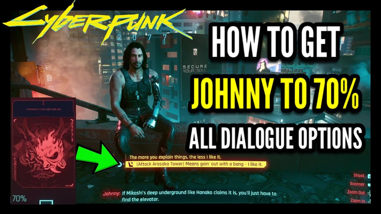 Как дать Джонни 70% всех вариантов диалога в Cyberpunk 2077 (как получить секретную концовку)