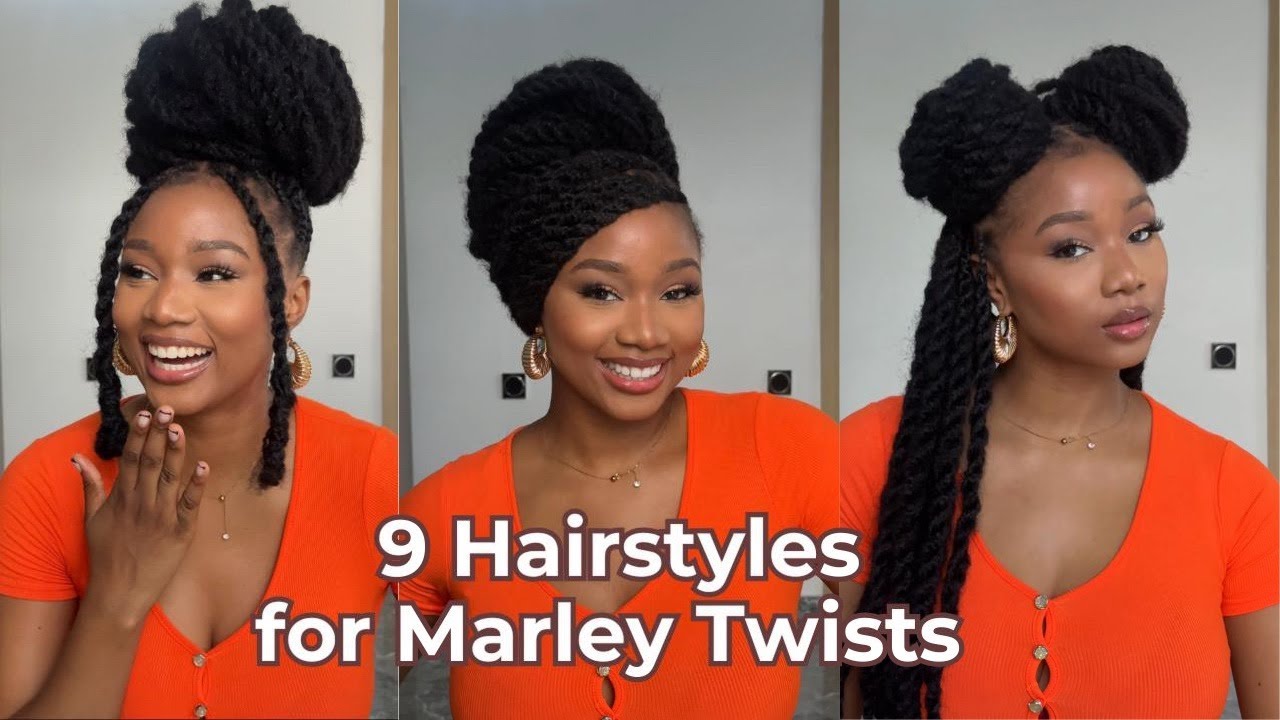 9 способов уложить ваши огромные косы Marley Twists | БЫСТРЫЕ И ПРОСТЫЕ защитные прически (для ку...