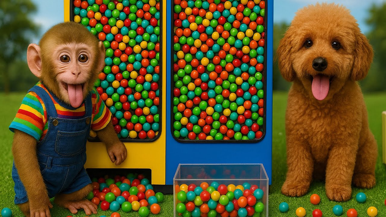 Bebé Dudu va a la máquina de dulces con el perrito! 🍬🐵 | MONO DUDU ESP