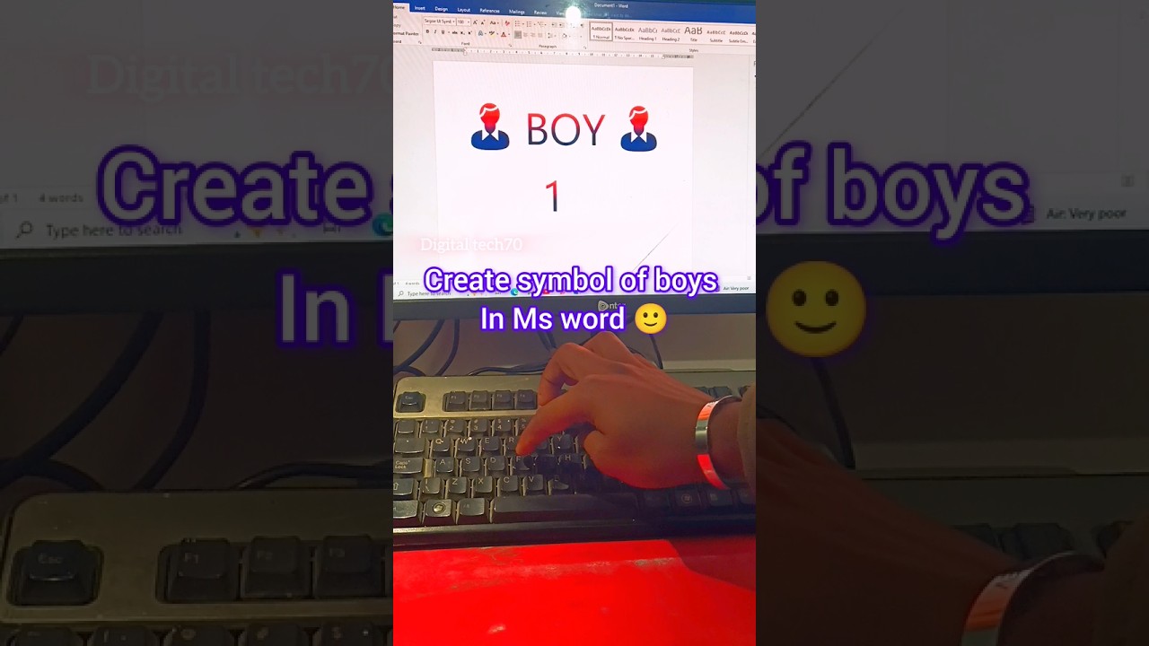 create boys symbol in Ms word 🙂 
