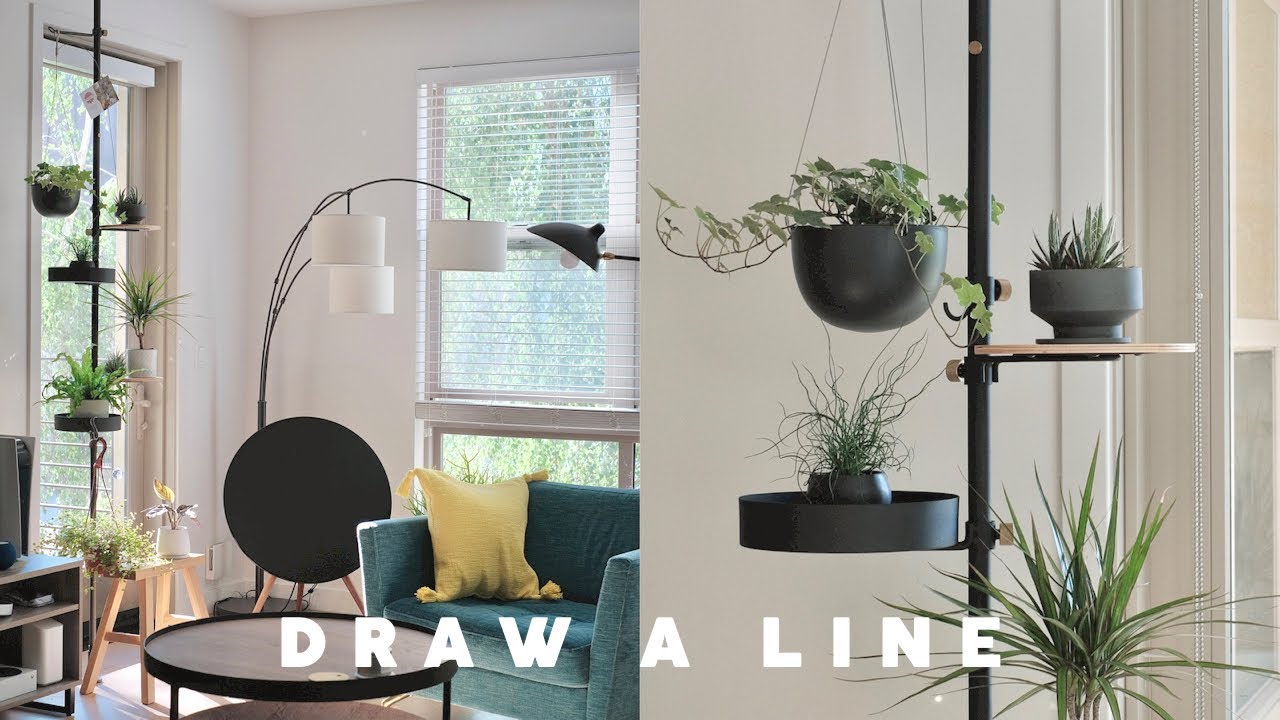 【DRAW A LINE】オシャレ突っ張り棒で部屋づくり | 観葉植物に最適 | リビングルーム | インテリア | ドローアライン【駐在 / アメリカ生活】